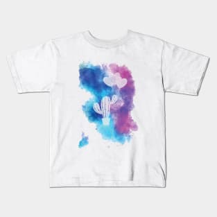 Cactus are my valentine. Heart ballons with watercolor paint Kids T-Shirt